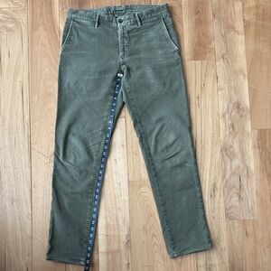 Slacks by Incotex Slim fit Men's Olive Green Pants